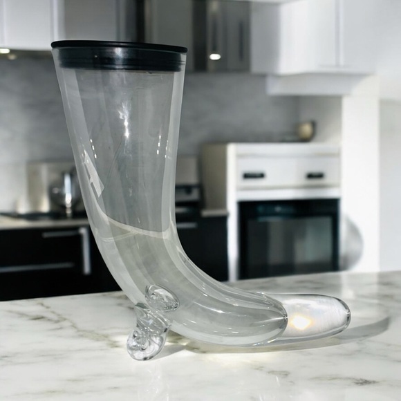 Other - Vintage Handblown Clear Horn Drinking Glass Viking Romania Wedding Toast Heathen